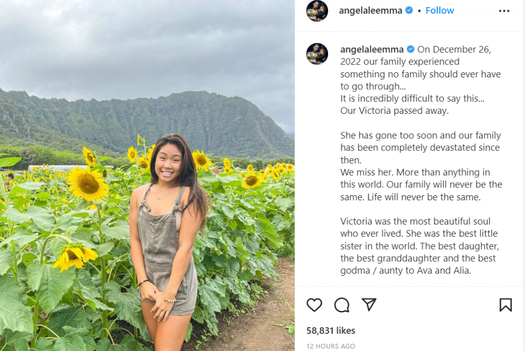 Know About Victoria Lee's Family And Net Worth As One Championship Star Dies At 18